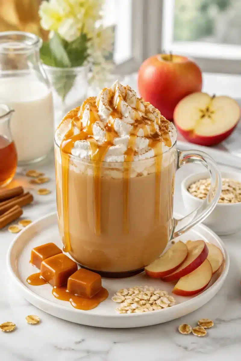 Homemade Creamy Caramel Apple Oat Milk Latte homemade creamy caramel apple oat milk latte 2026 06 29 192048