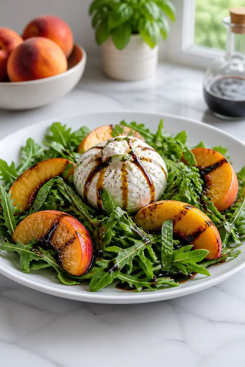 Late Summer Grilled Peach Burrata Salad late summer grilled peach burrata salad 2026 06 18 042906