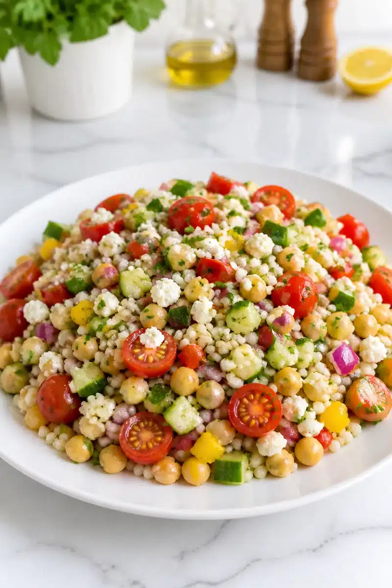 Mediterranean Pearl Couscous Salad Bowl mediterranean pearl couscous salad bowl 2026 06 20 153055