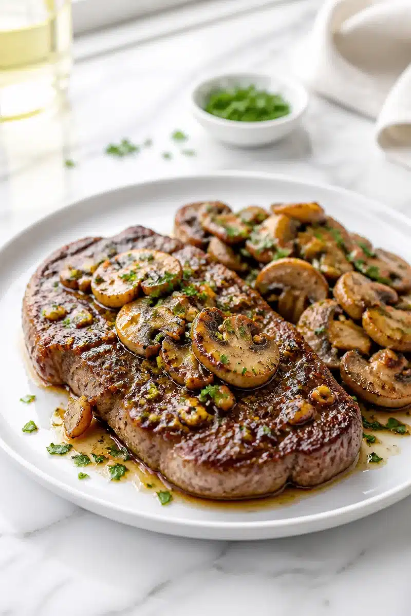 One Pan Garlic Butter Mushroom Steak one pan garlic butter mushroom steak 2026 06 20 153615