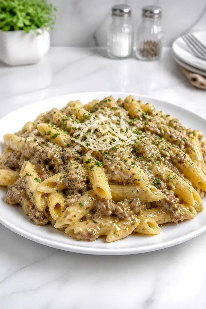 one pot french onion ground beef pasta 2026 06 28 022347