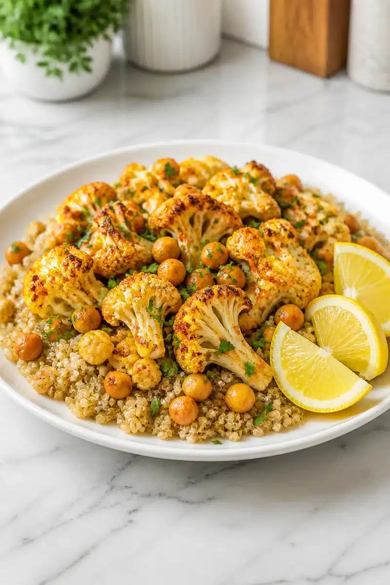 Quick Roasted Cauliflower And Chickpea Quinoa Bowl quick roasted cauliflower and chickpea quinoa bowl 2026 06 29 192509