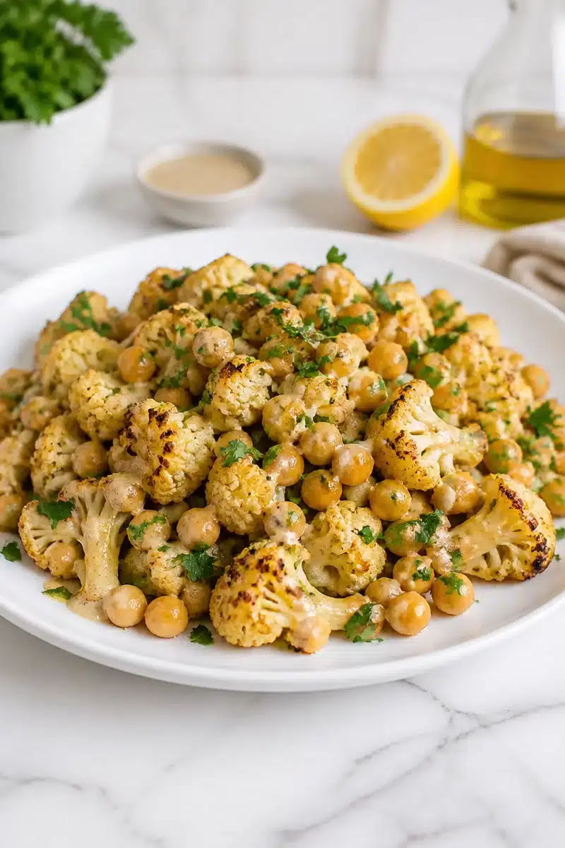 Roasted Cauliflower Chickpea Tahini Salad roasted cauliflower chickpea tahini salad 2026 06 20 160114