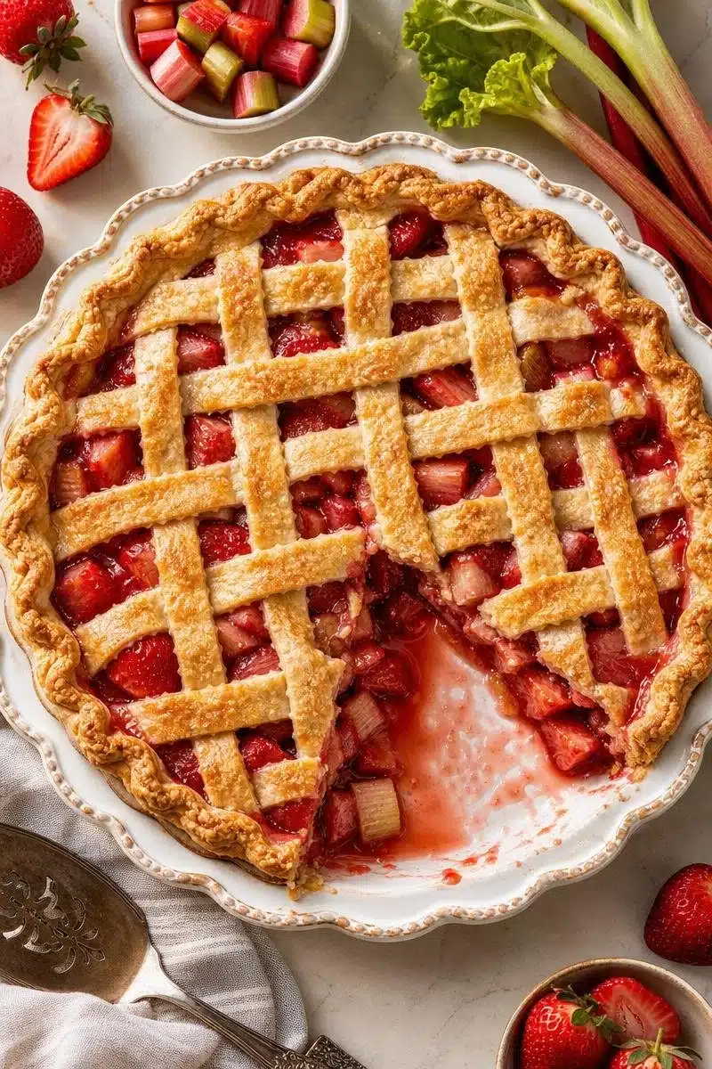rustic lattice strawberry rhubarb pie 2026 06 14 184616