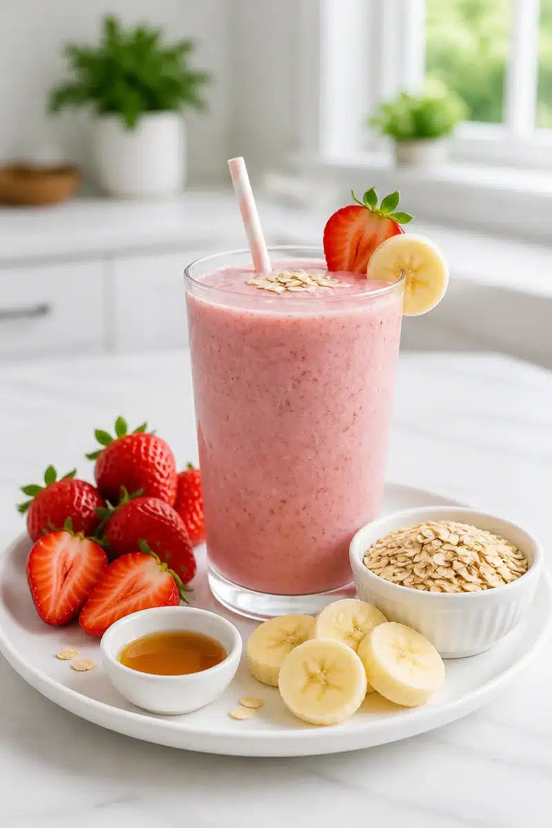 Simple Strawberry Banana Oat Smoothie simple strawberry banana oat smoothie 2026 06 19 024940