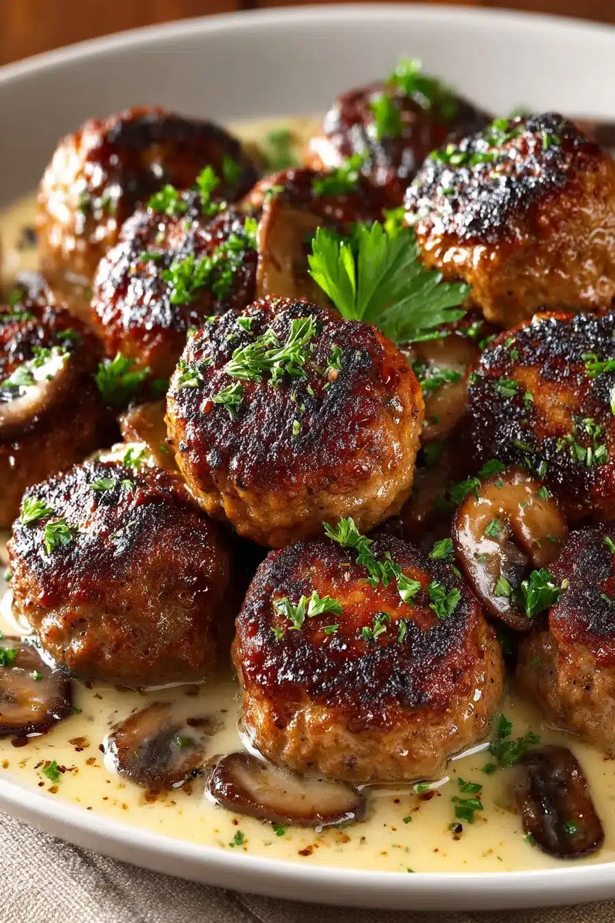 Skillet Mushroom Salisbury Steak Meatballs skillet mushroom salisbury steak meatballs 2026 06 07 043231