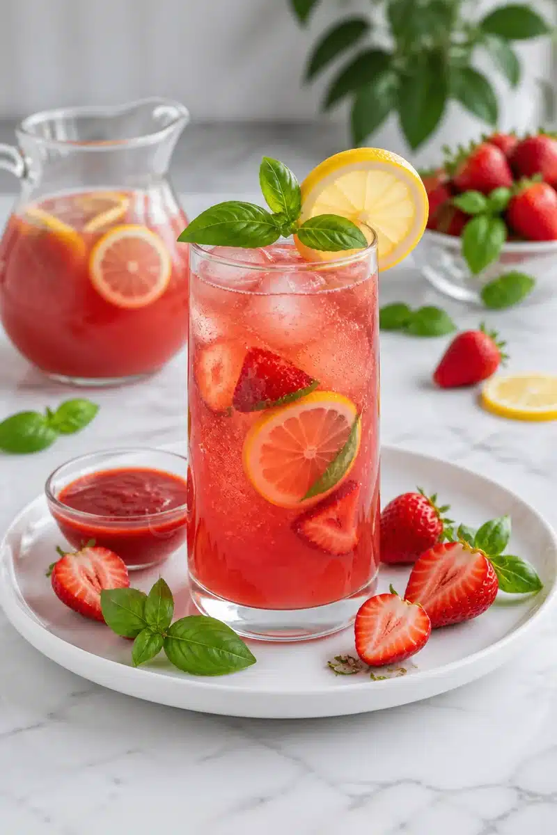 Sparkling Strawberry Basil Mocktail Drink sparkling strawberry basil mocktail drink 2026 06 25 205153
