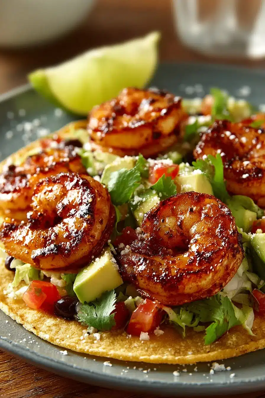 Spicy Black Bean Shrimp Tostada spicy black bean shrimp tostada 2026 06 10 023912