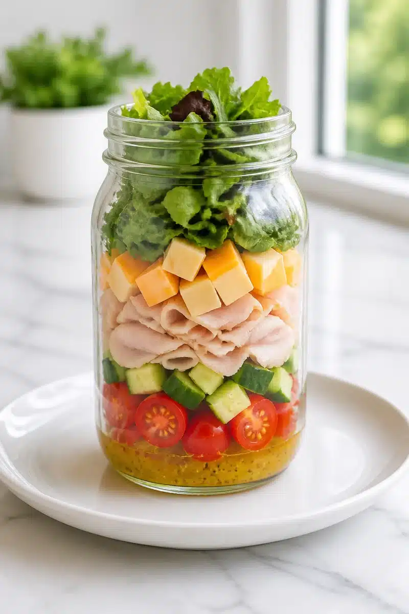 Turkey And Cheese Mason Jar Salad turkey and cheese mason jar salad 2026 06 19 024735
