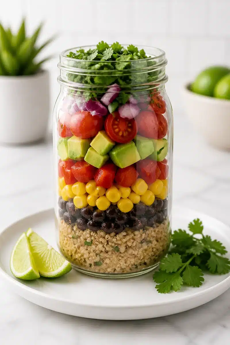 Vegan Quinoa Black Bean Mason Jar Salad vegan quinoa black bean mason jar salad 2026 06 20 155921
