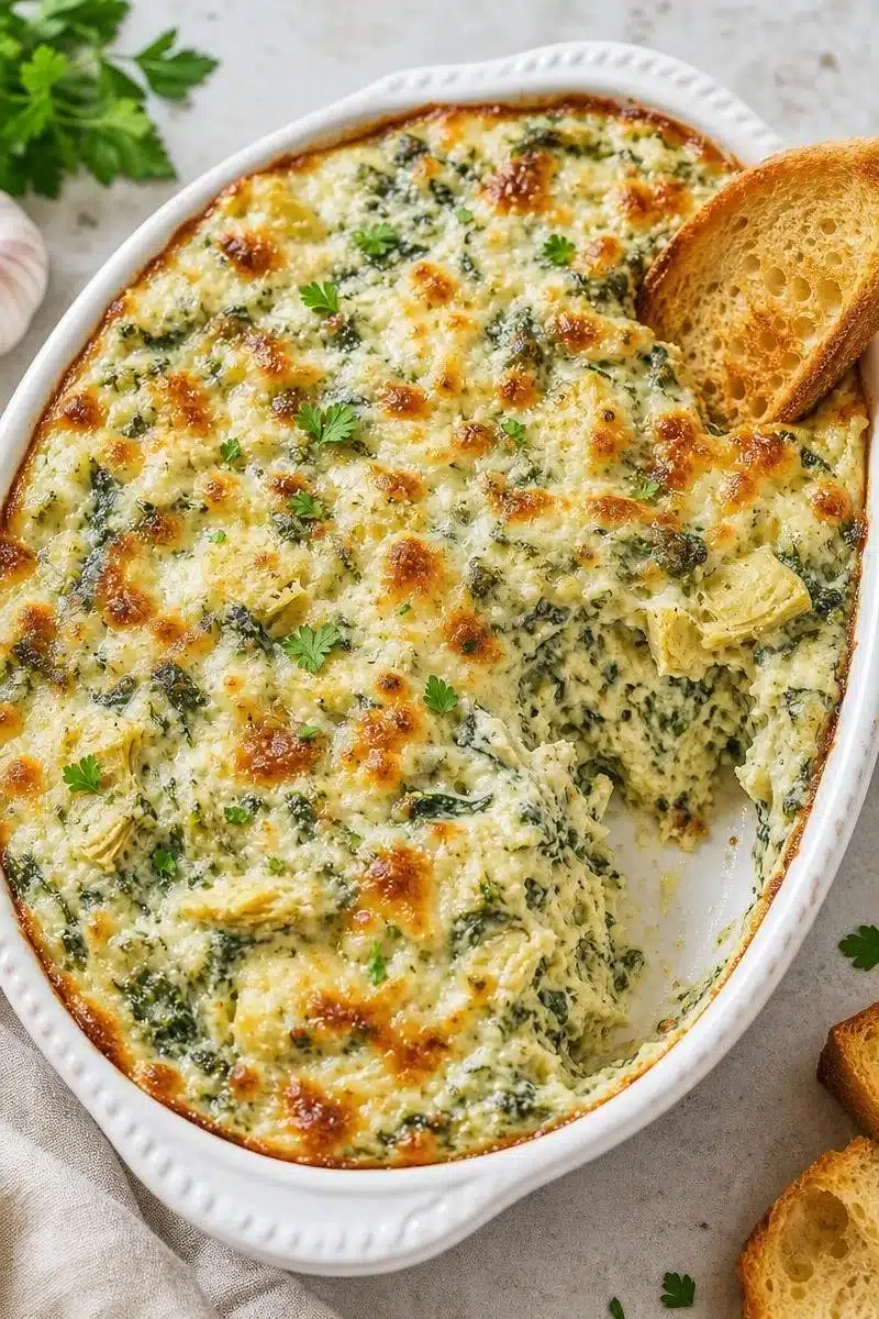 Warm And Cheesy Spinach Artichoke Dip warm and cheesy spinach artichoke dip 2026 06 15 162345