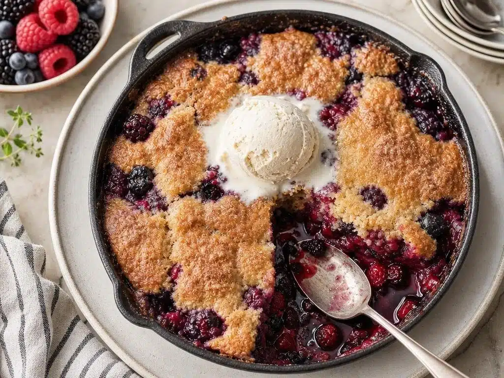 warm cast iron mixed berry cobbler 2026 06 13 032947