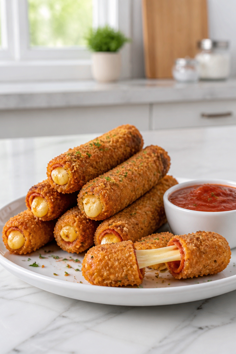 Air Fryer Crispy Halal Pepperoni Cheese Stick Air Fryer Crispy Halal Pepperoni Cheese Stick