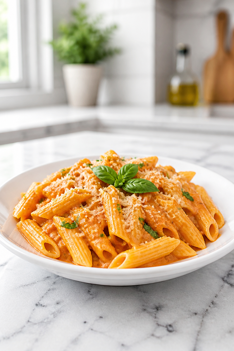 Alcohol Free Creamy Tomato Penne Pasta Dinner Alcohol Free Creamy Tomato Penne Pasta Dinner