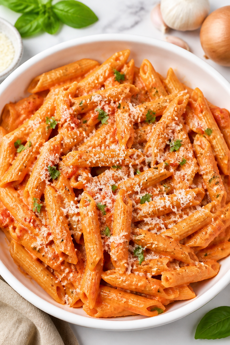 Alcohol Free Creamy Tomato Penne Pasta Dinner Alcohol Free Creamy Tomato Penne Pasta Dinner