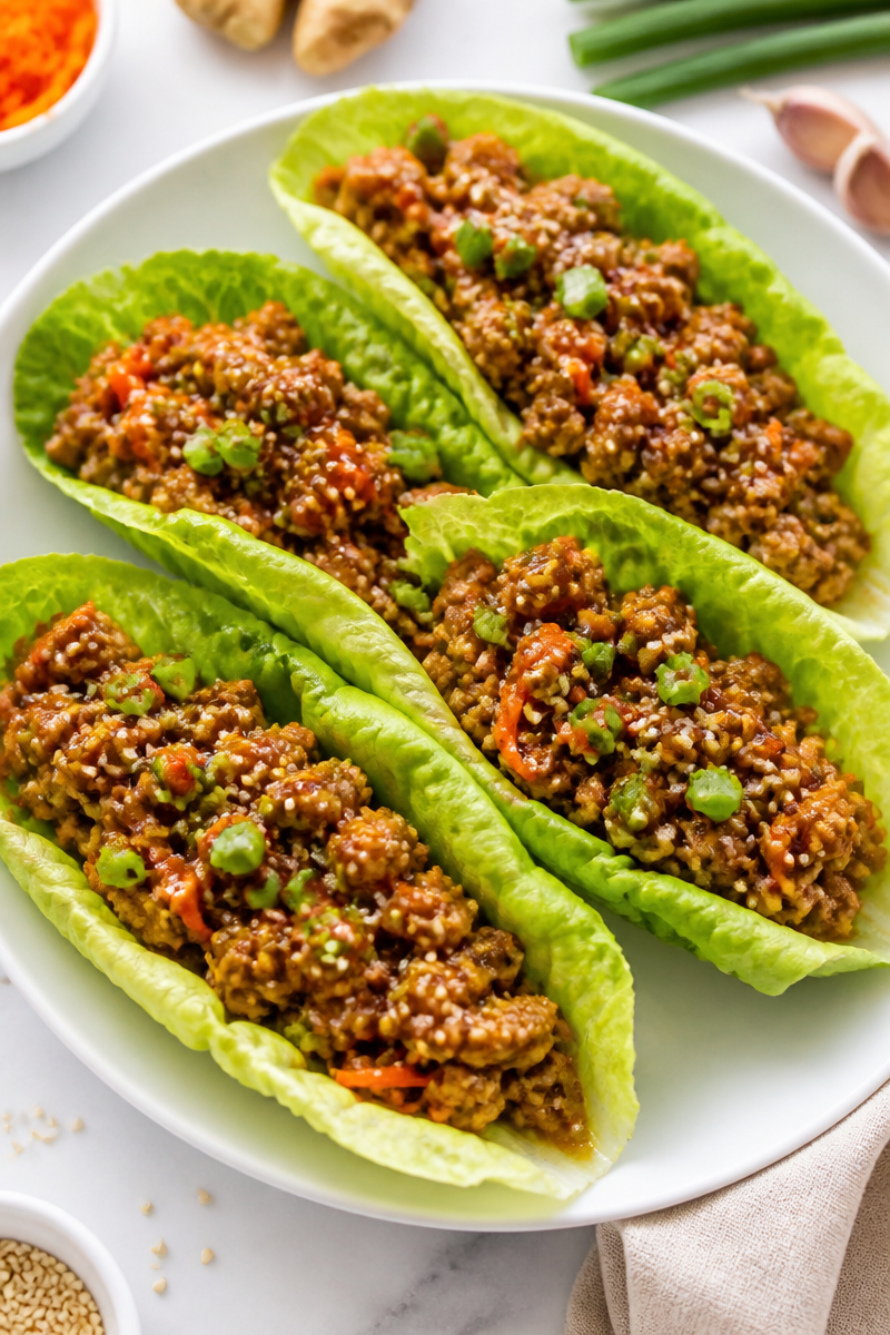 Asian Inspired Teriyaki Chicken Lettuce Wrap Asian Inspired Teriyaki Chicken Lettuce Wrap