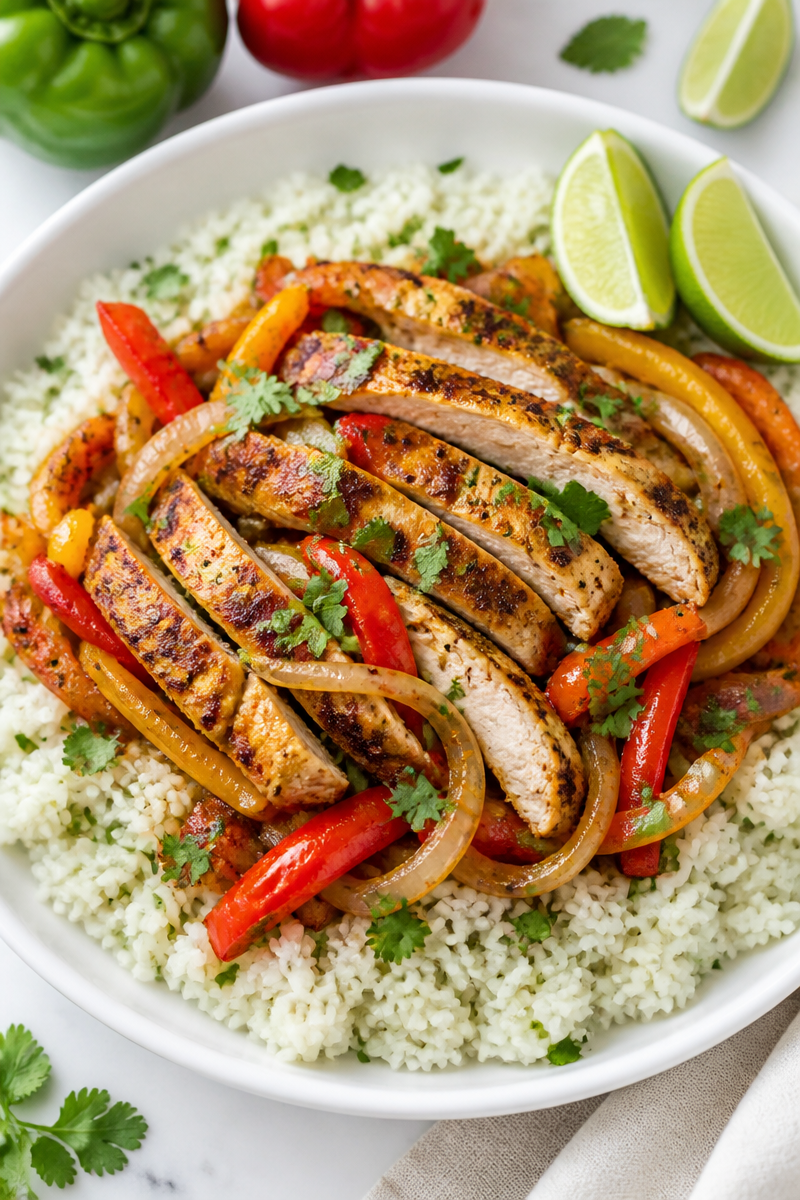 Authentic Chicken Fajita Bowl with Cilantro Lime Rice Authentic Chicken Fajita Bowl with Cilantro Lime Rice