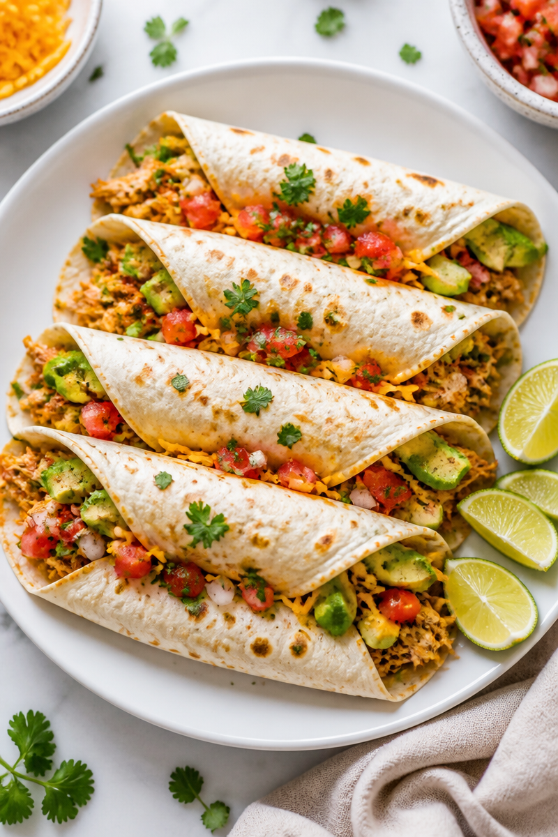 Authentic Chicken Soft Taco with Pico de Gallo Authentic Chicken Soft Taco with Pico de Gallo