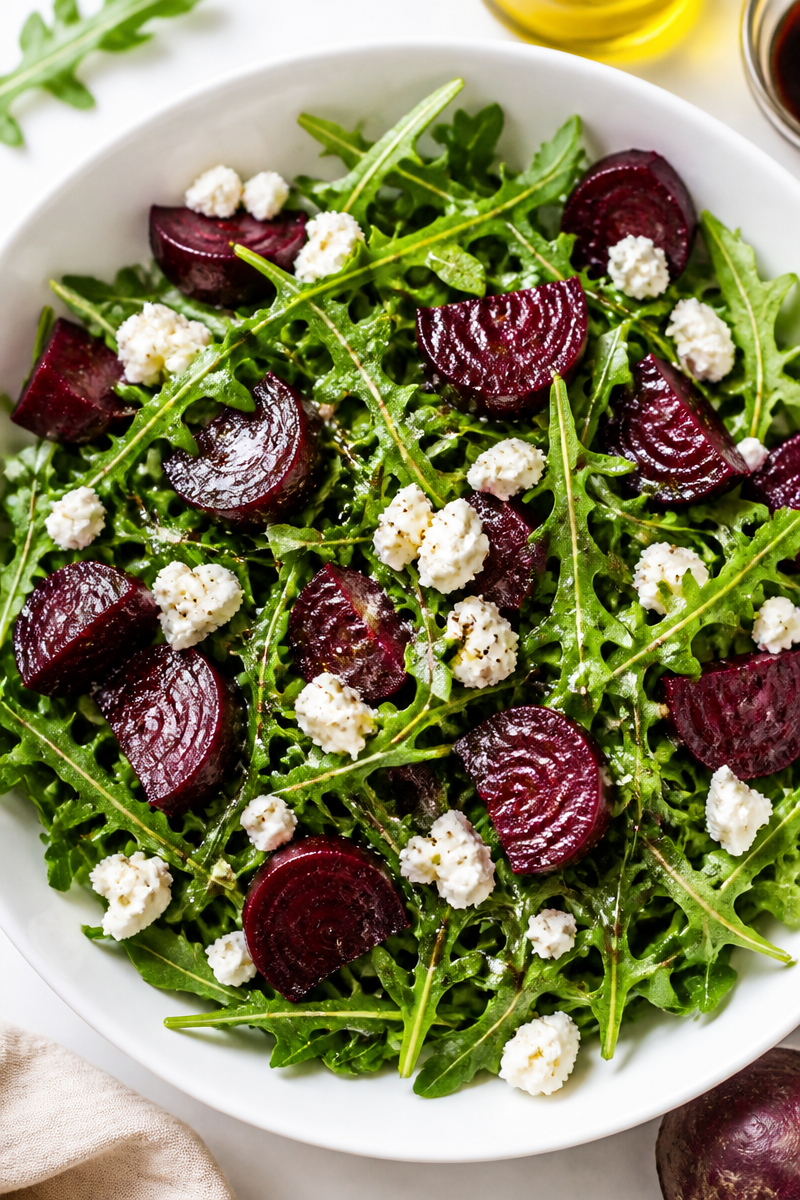 Baby Arugula and Roasted Beet Salad with Goat Cheese Baby Arugula and Roasted Beet Salad with Goat Cheese