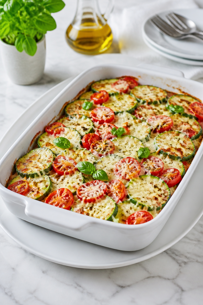 Baked Cheesy Zucchini and Tomato Gratin Baked Cheesy Zucchini and Tomato Gratin