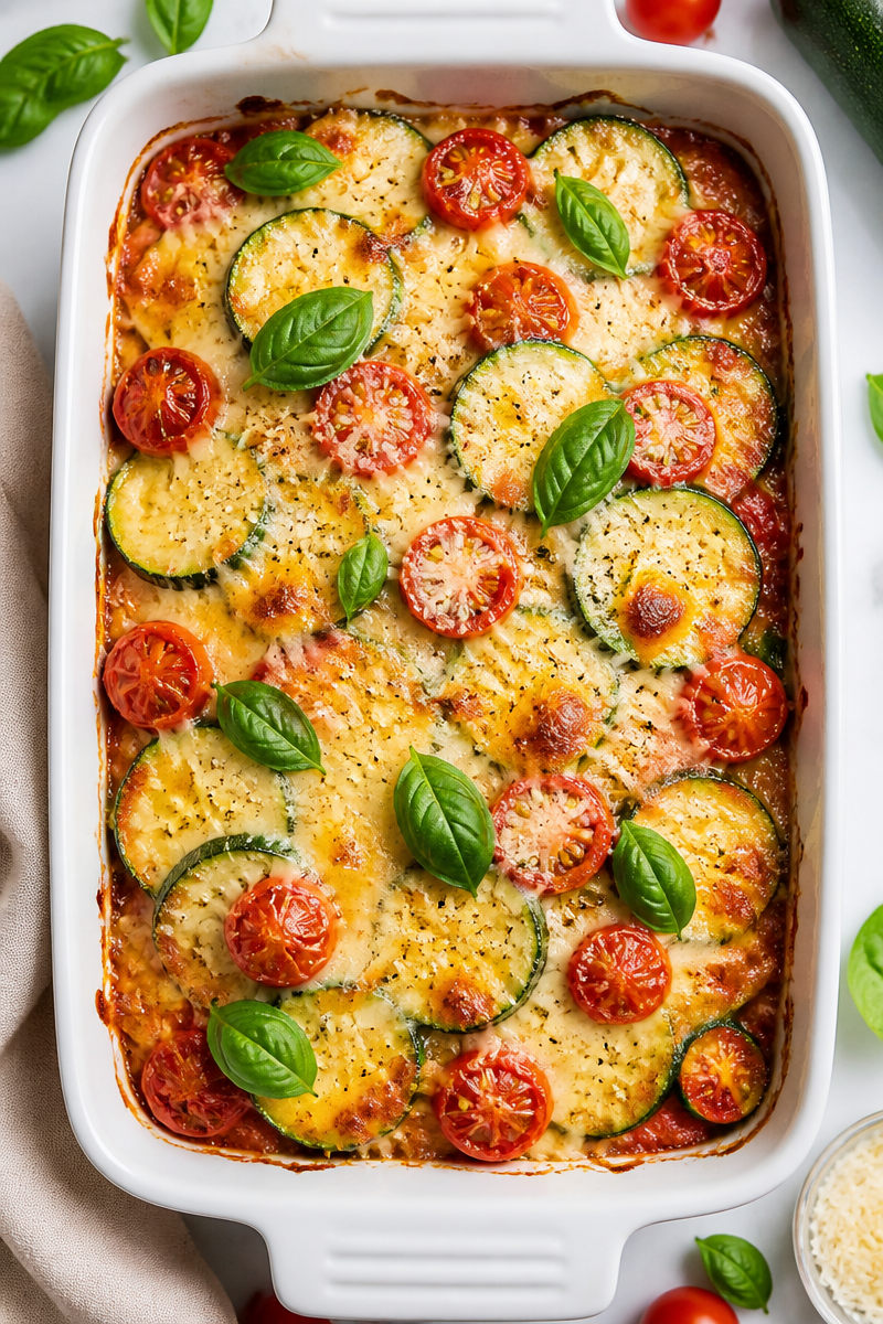 Baked Cheesy Zucchini and Tomato Gratin Baked Cheesy Zucchini and Tomato Gratin