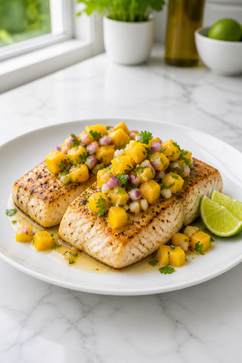 Baked Mahi Mahi with Mango Ginger Salsa