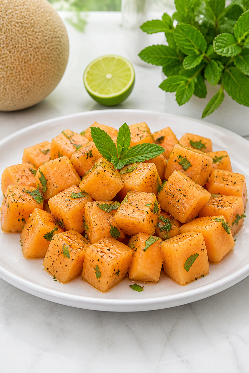 Cantaloupe Mint Salad Cantaloupe Mint Salad
