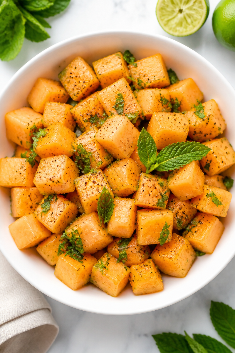 Cantaloupe Mint Salad Cantaloupe Mint Salad