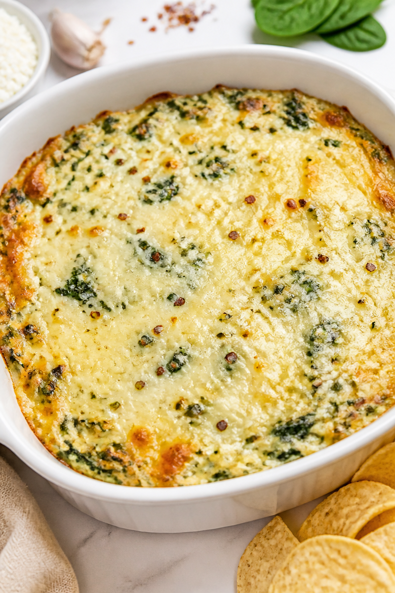 Cheesy Baked Ricotta And Spinach Dip Appetizer Cheesy Baked Ricotta And Spinach Dip Appetizer