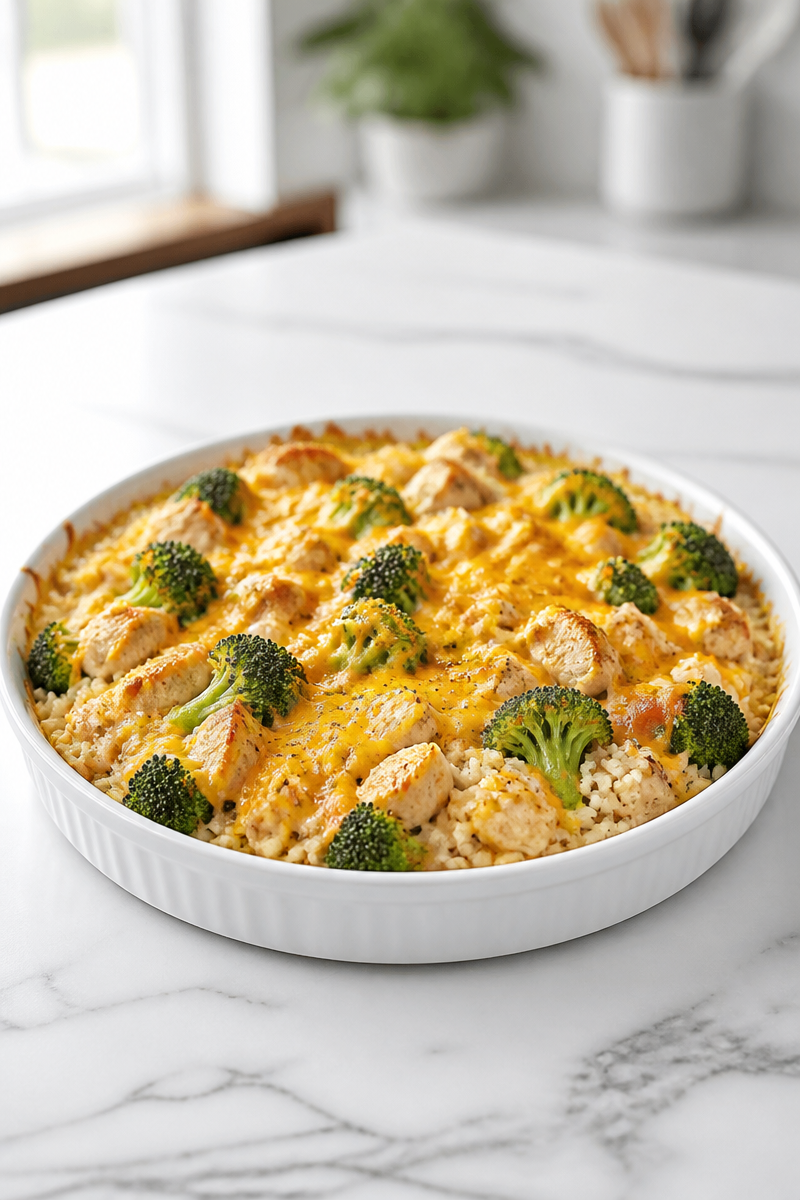 Cheesy Broccoli And Baked Chicken And Rice Recipe