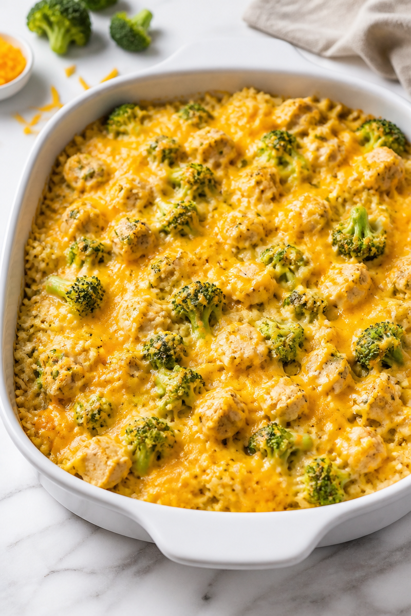 Cheesy Broccoli And Baked Chicken And Rice Recipe