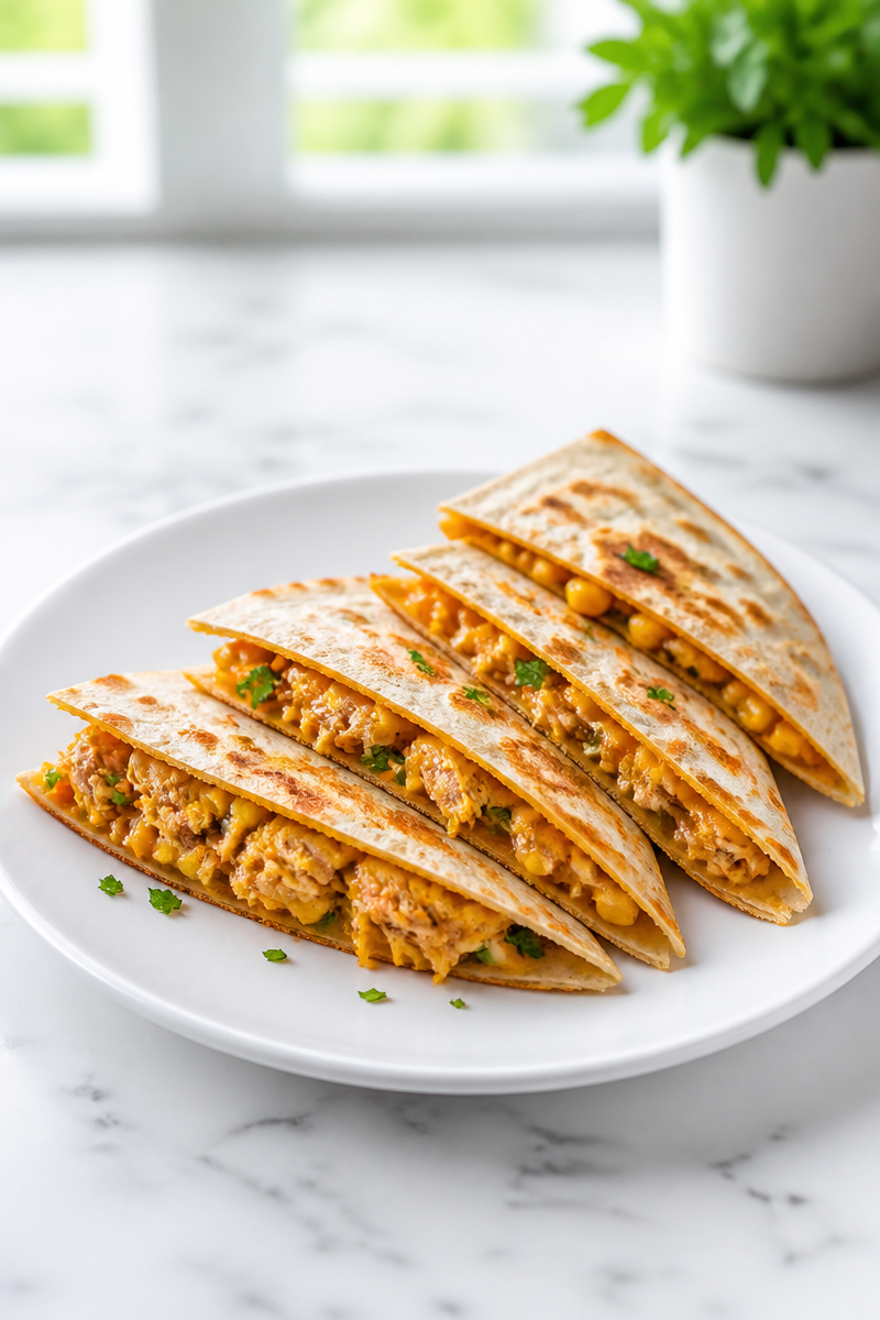 Cheesy Shredded Chicken And Corn Quesadilla Recipe