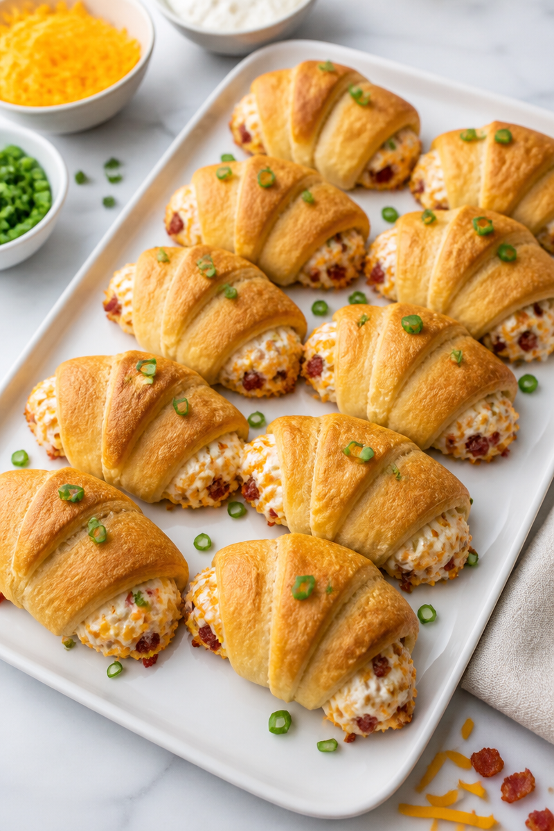 Cheesy Turkey Bacon Stuffed Crescent Roll Recipe