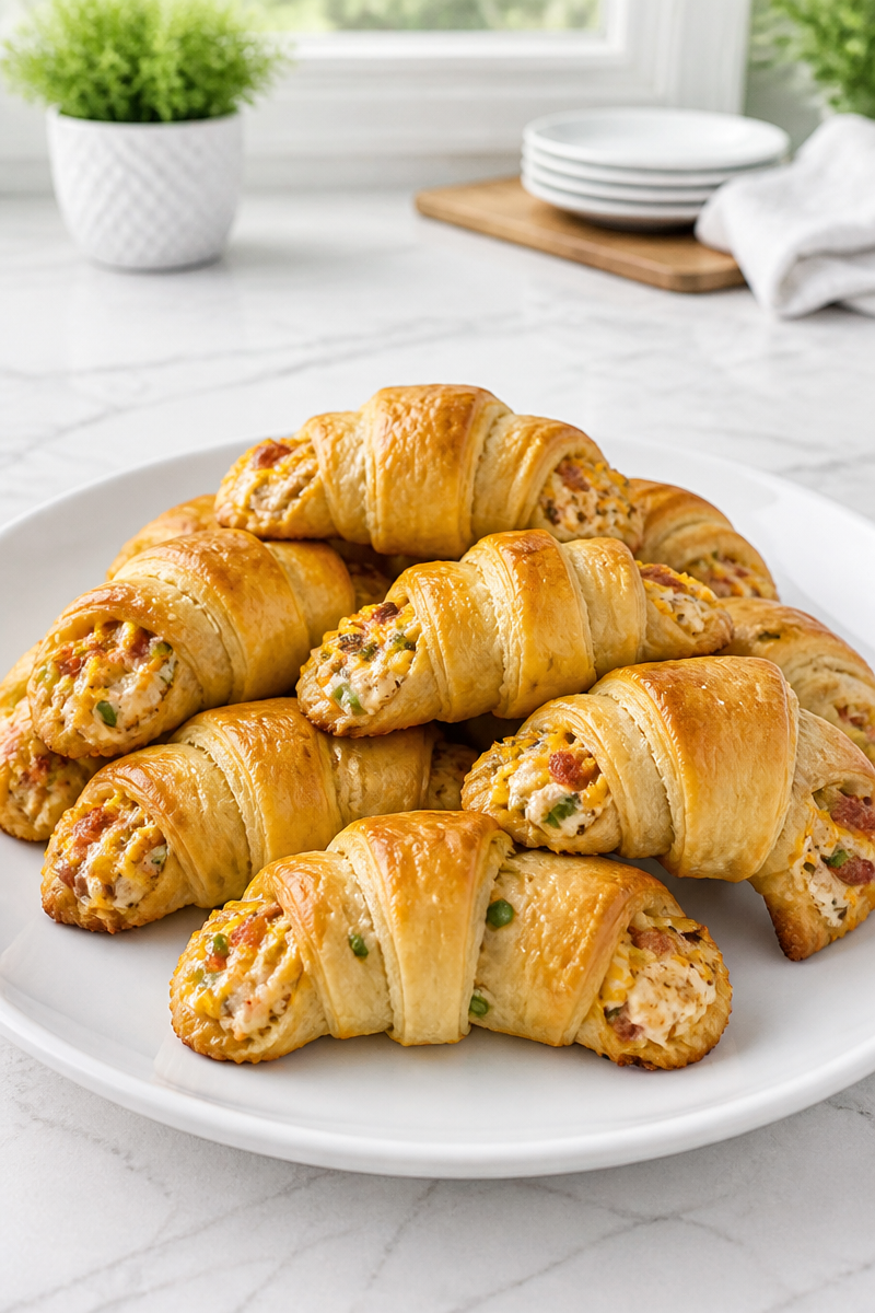 Cheesy Turkey Bacon Stuffed Crescent Roll Recipe