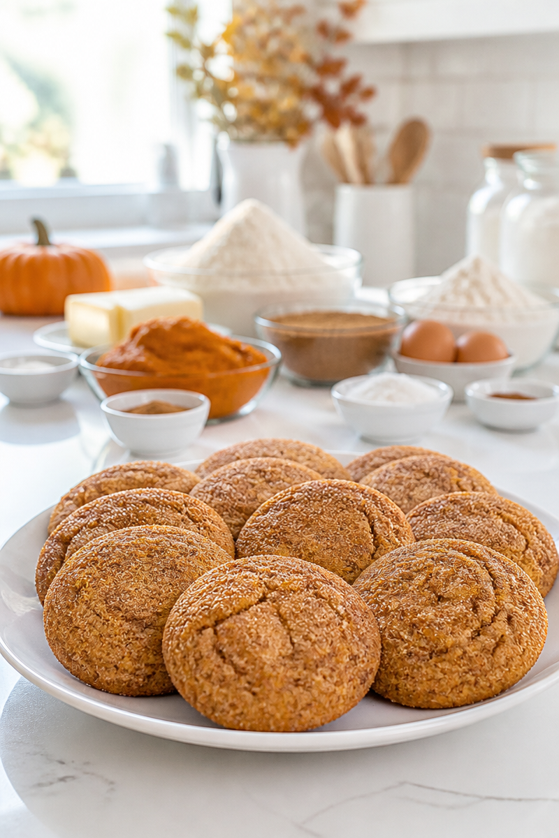 Chewy Cinnamon Spiced Pumpkin Snickerdoodle Cookie