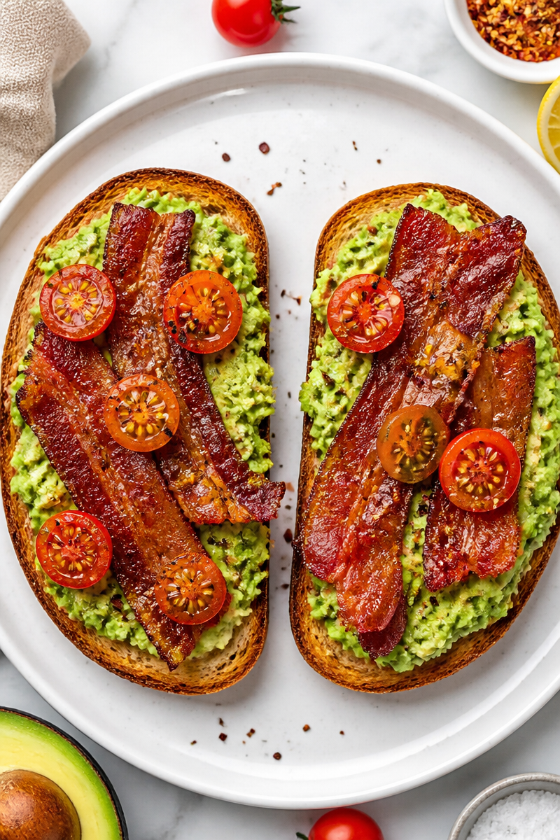 Classic Avocado Bacon Breakfast Toast Classic Avocado Bacon Breakfast Toast