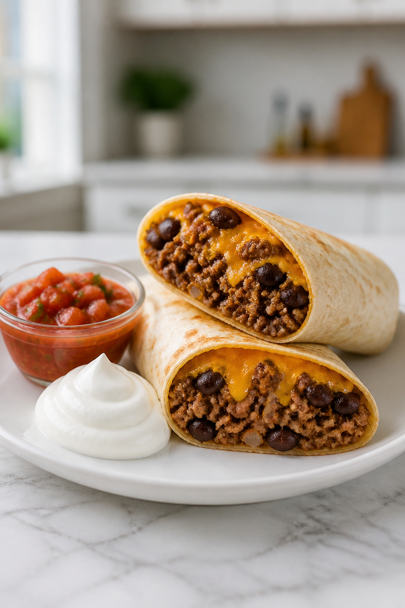 Classic Beef and Black Bean Burrito Classic Beef and Black Bean Burrito