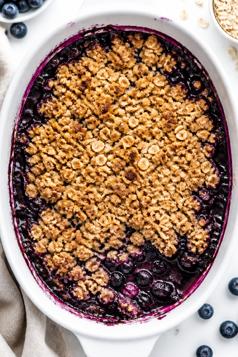 Classic Blueberry Cobbler with Spiced Oat Topping