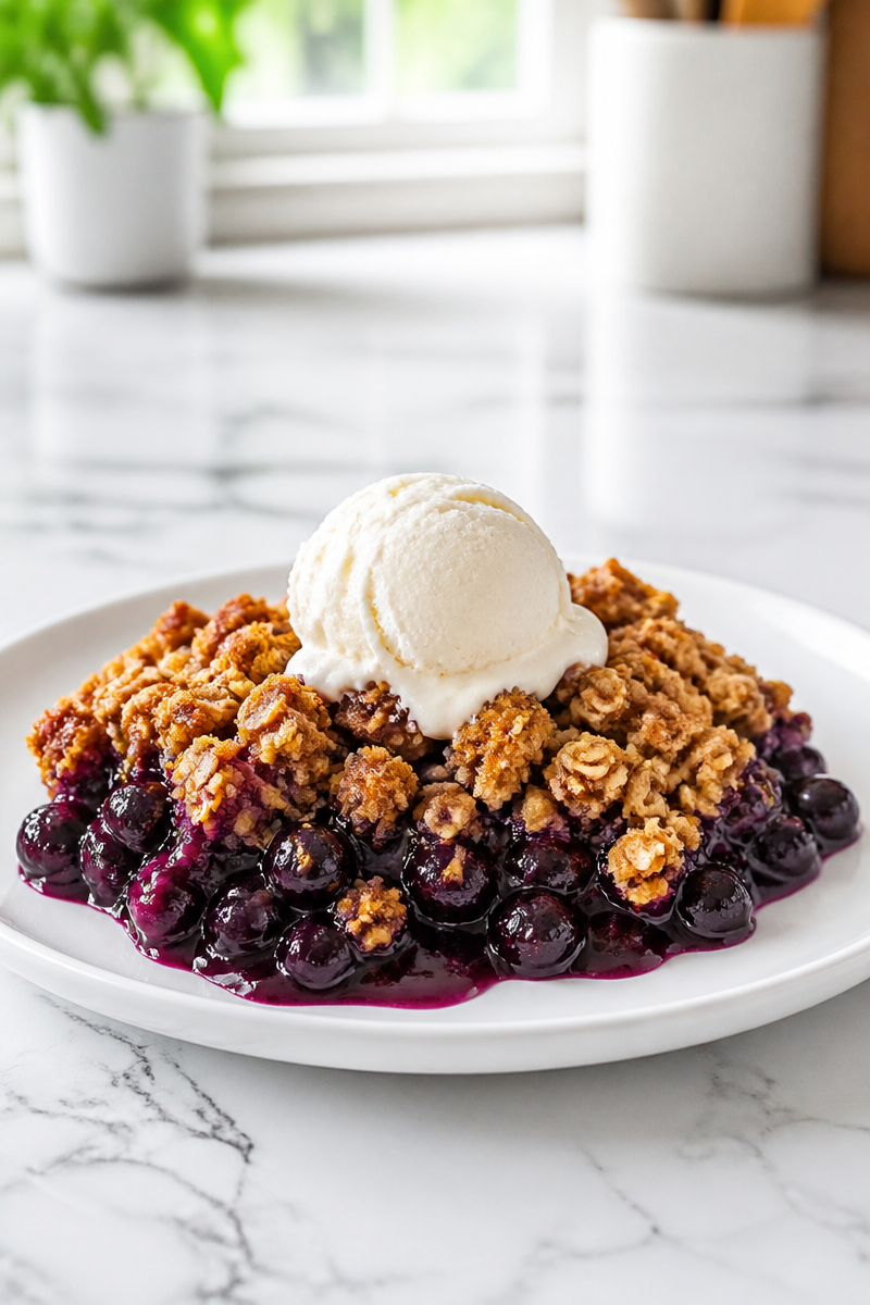 Classic Blueberry Cobbler with Spiced Oat Topping