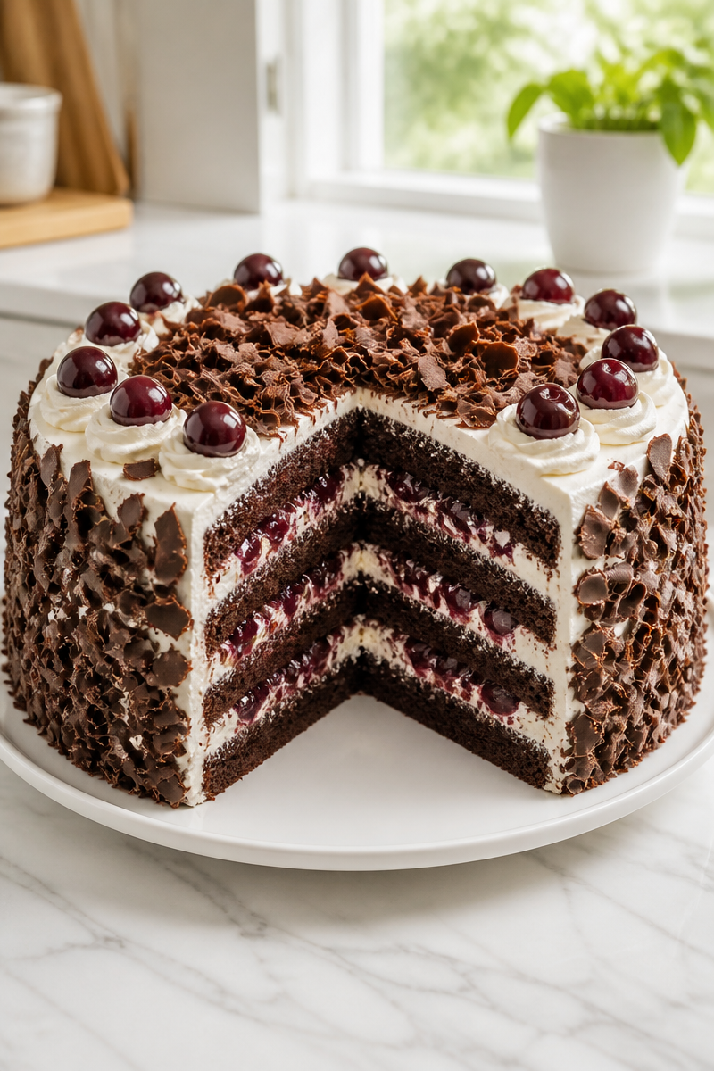 Classic Decadent Chocolate And Cherry Black Forest Cake Classic Decadent Chocolate And Cherry Black Forest Cake