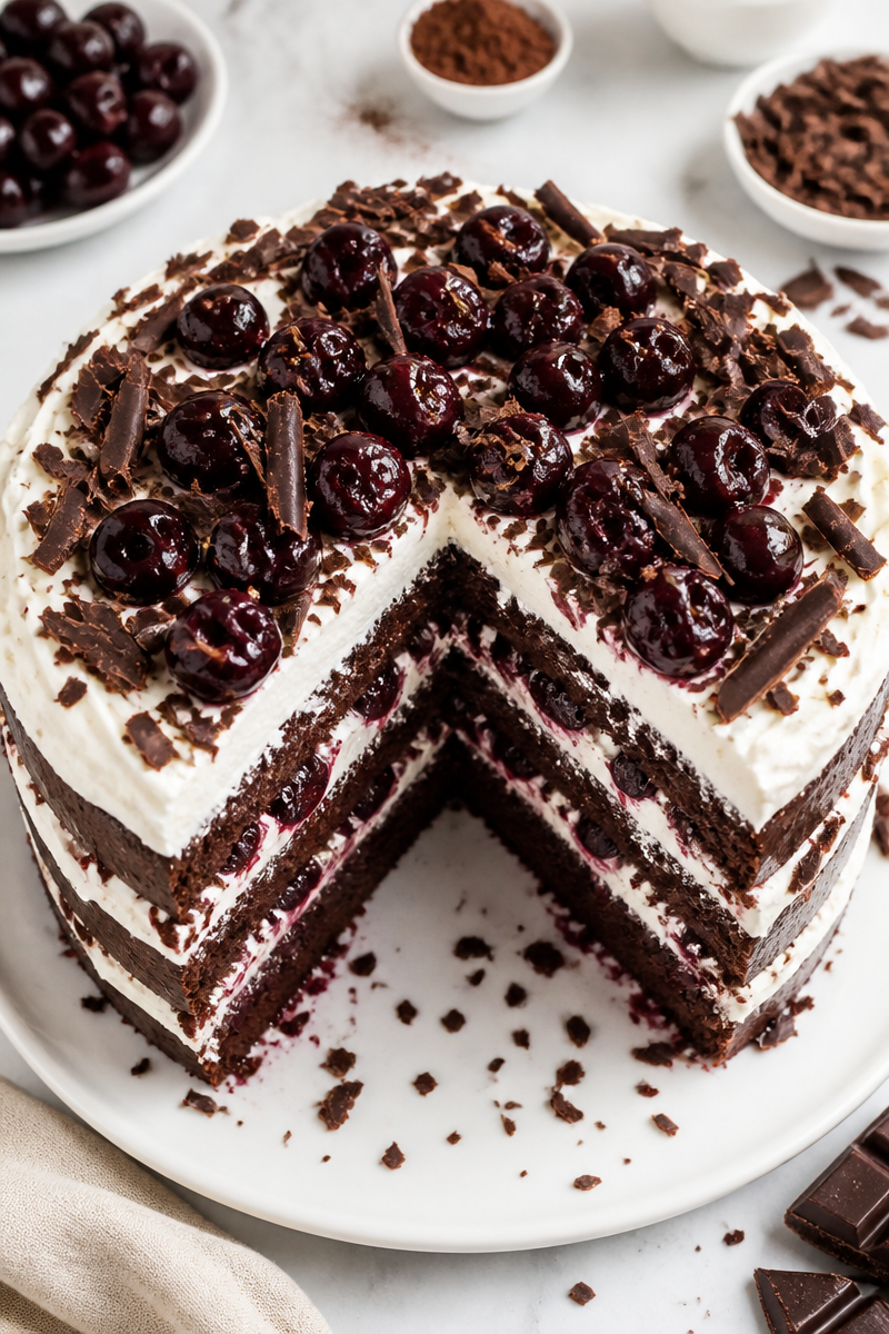 Classic Decadent Chocolate And Cherry Black Forest Cake Classic Decadent Chocolate And Cherry Black Forest Cake
