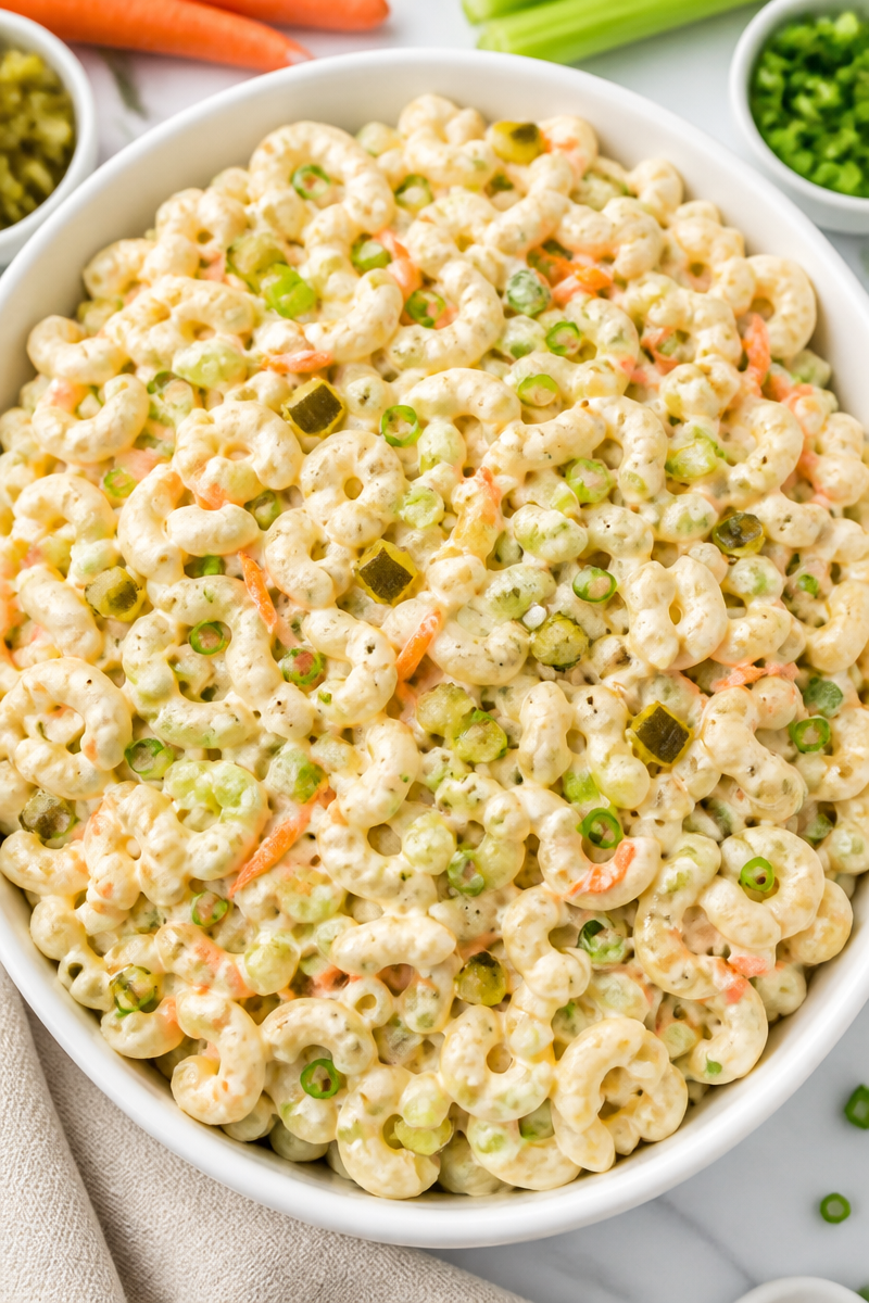 Classic Hawaiian Style Macaroni Salad Side