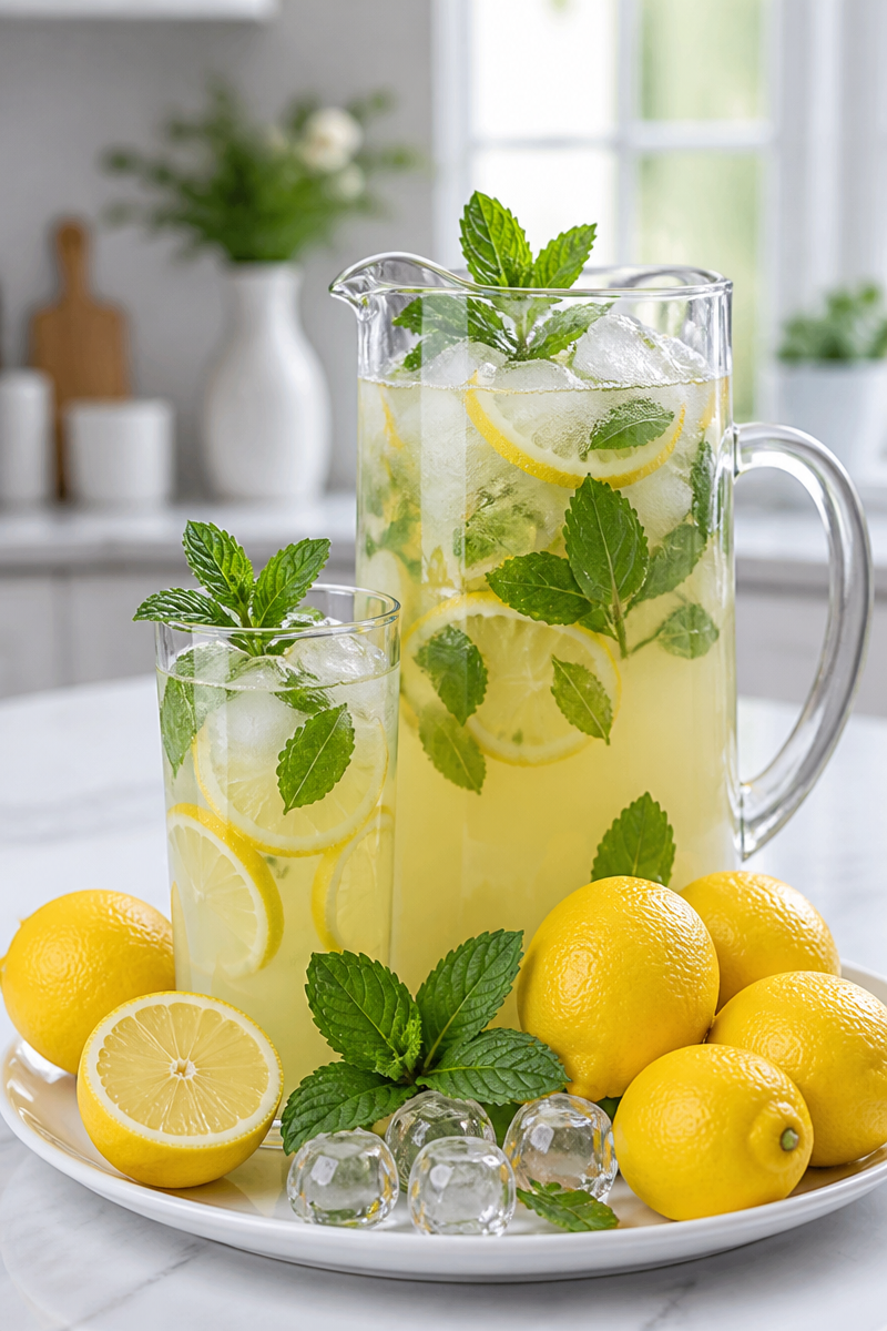 Classic Homemade Lemonade Fresh Mint