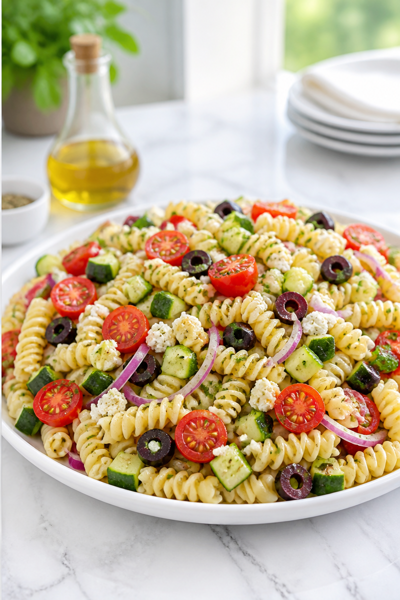 Cold Mediterranean Pasta Salad Lunch Bowl Cold Mediterranean Pasta Salad Lunch Bowl