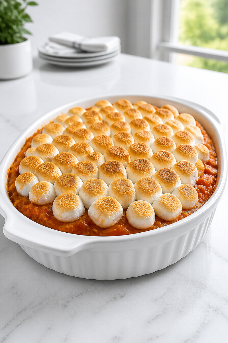 Copycat Ruth Chris Sweet Potato Casserole with Marshmallows