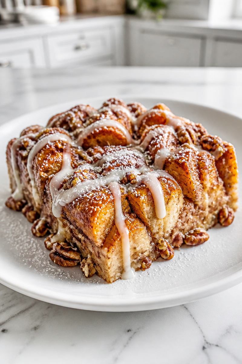 Cozy Baked Pecan Cinnamon Roll Casserole