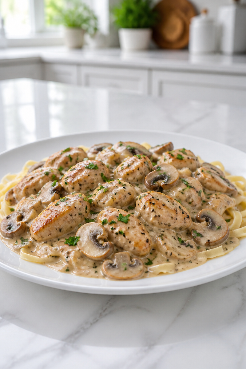 Cozy Creamy Mushroom And Chicken One Pot Meal Cozy Creamy Mushroom And Chicken One Pot Meal