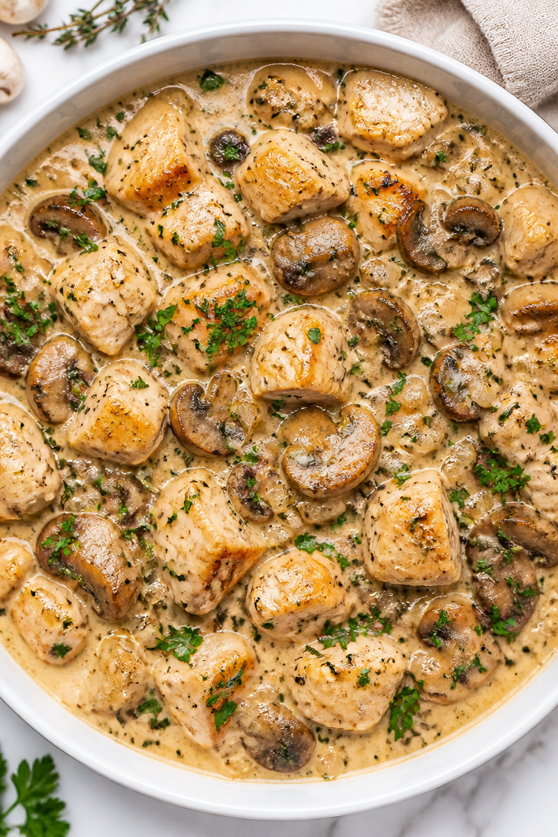 Cozy Creamy Mushroom And Chicken One Pot Meal Cozy Creamy Mushroom And Chicken One Pot Meal