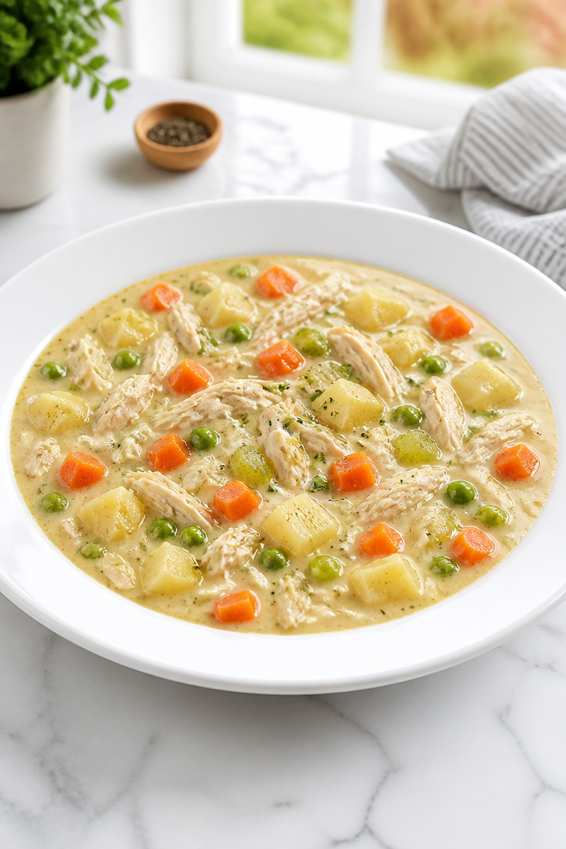 Cozy Homemade Chicken Pot Pie Soup Recipe