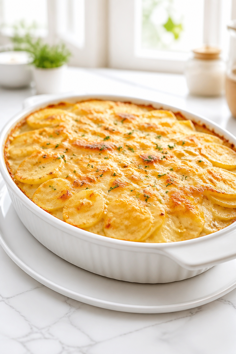 Creamy Cheddar And Gruyere Scalloped Potato Creamy Cheddar And Gruyere Scalloped Potato